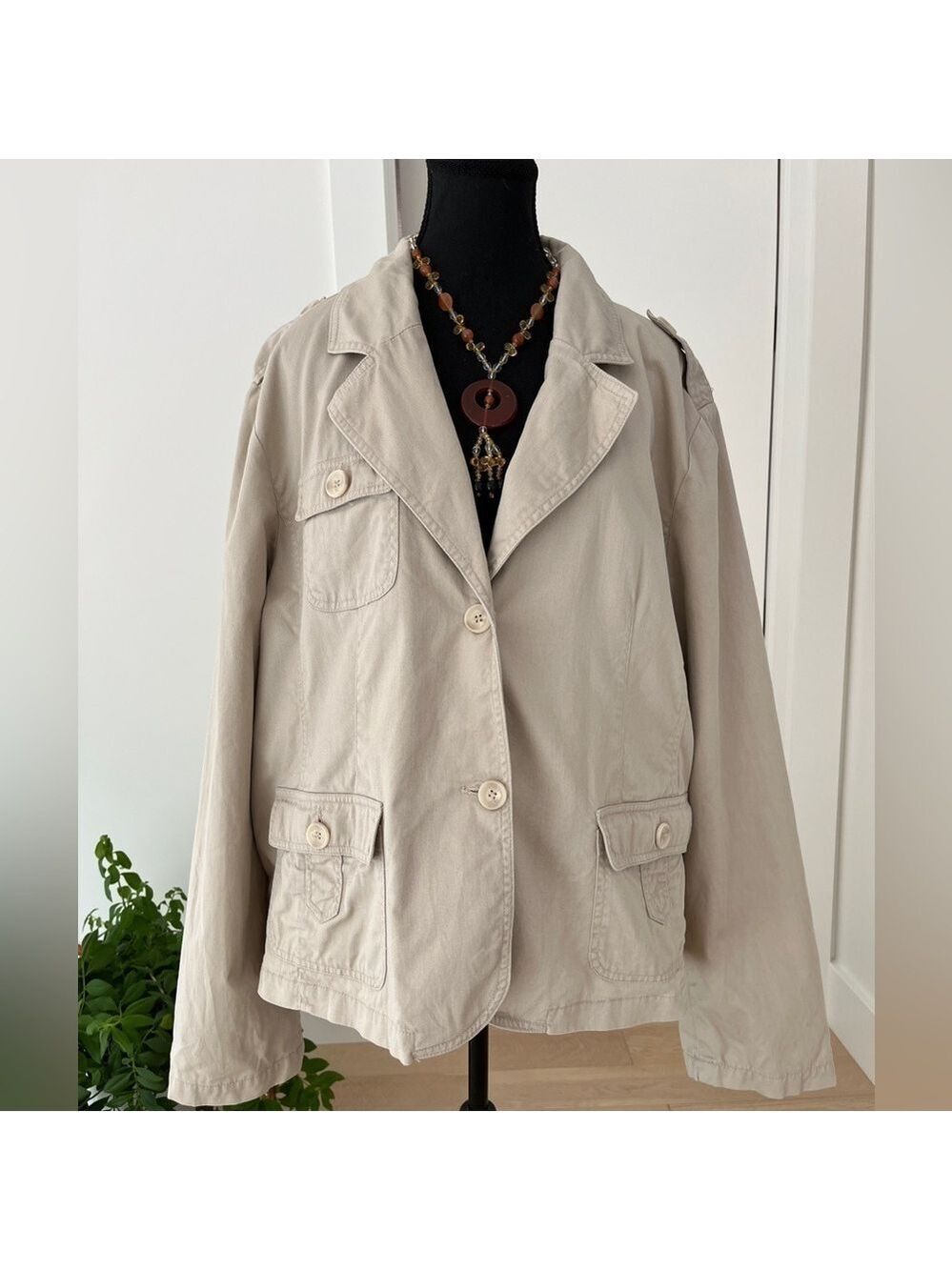 CACHE CREEK Field Jacket Neutral 100% Cotton Chore Coat Utility Coastal Safari